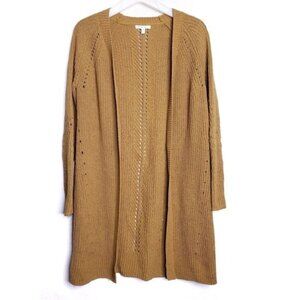 Maurices Tan Light Brown Open Front Knit Cardigan Sweater Women's Size Small